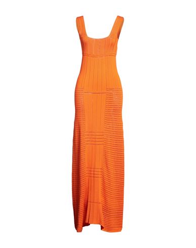 Maison Flaneur Maison Flâneur Woman Maxi Dress Orange Size 6 Cotton, Viscose
