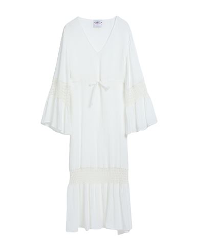 Pepita Woman Midi Dress White Size 10 Viscose, Polyamide
