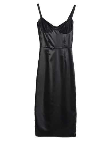 Elisabetta Franchi Woman Midi Dress Black Size 2 Acetate, Polyamide, Elastane, Viscose