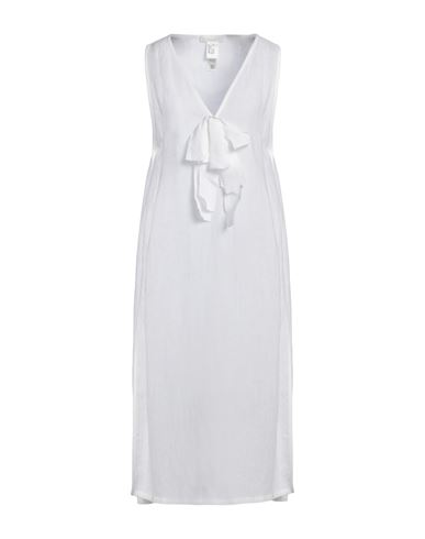 FABIANA FILIPPI FABIANA FILIPPI WOMAN MIDI DRESS WHITE SIZE 4 LINEN 