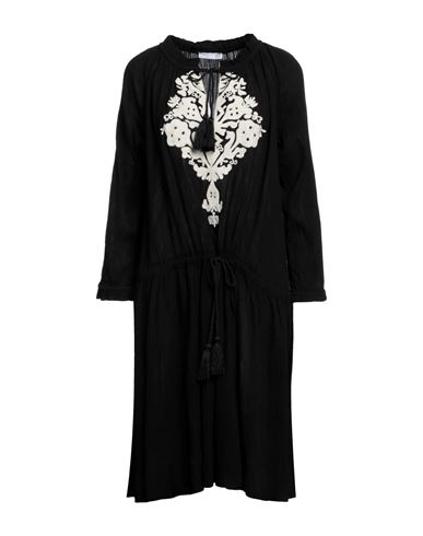 Douuod Woman Midi Dress Black Size L Cotton