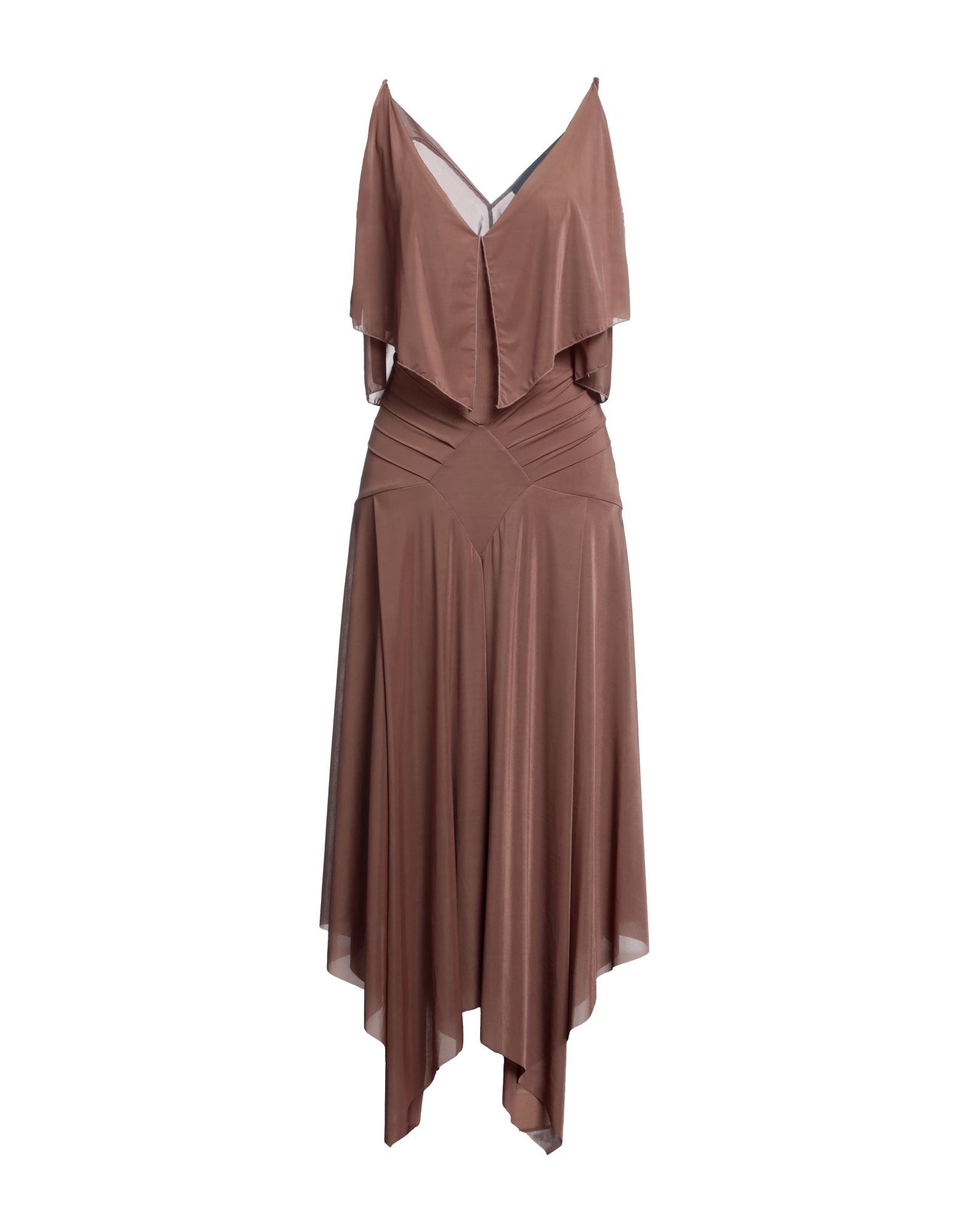 Elisabetta Franchi Midi Dresses In Brown