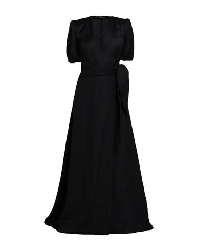 Federica Tosi Woman Long Dress Black Size 4 Linen, Viscose