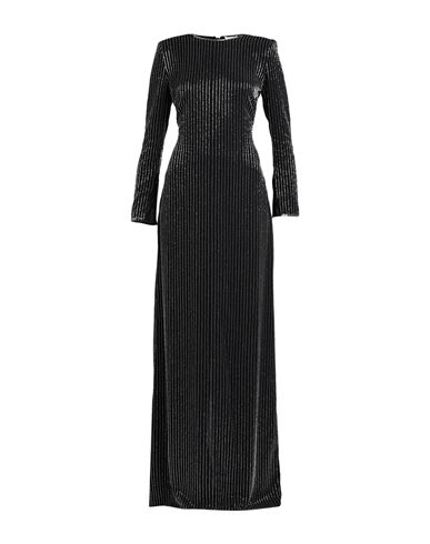 Elisabetta Franchi Woman Maxi Dress Black Size 2 Polyester, Glass