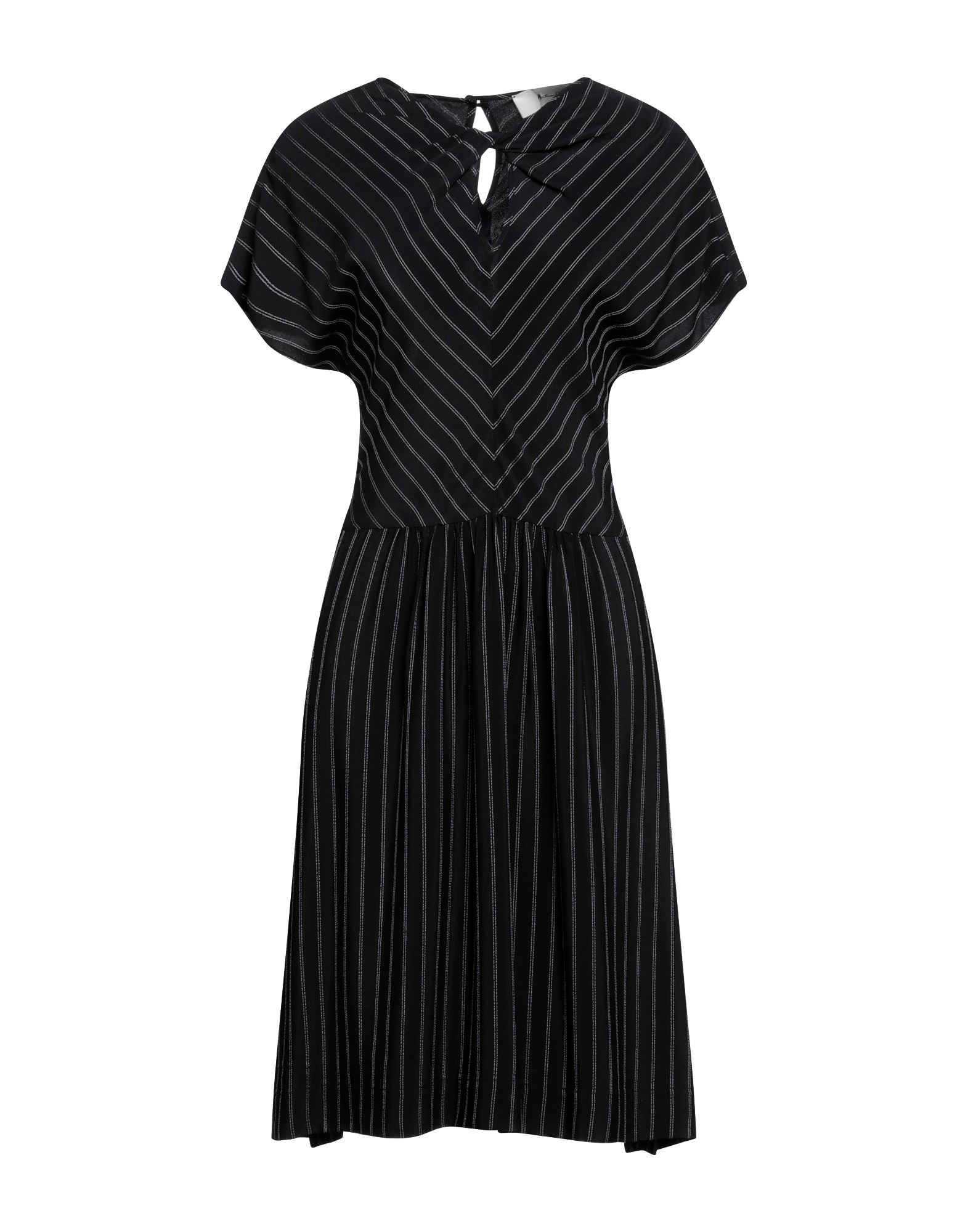 Shop Katia Giannini Woman Midi Dress Black Size 6 Acetate, Silk, Polyester