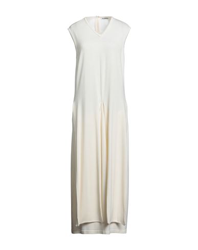 Shop Jil Sander Woman Maxi Dress Ivory Size 6 Virgin Wool In White