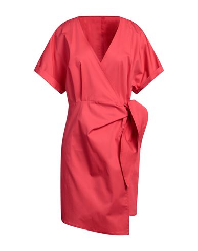Department Five Department 5 Woman Mini Dress Coral Size 8 Cotton, Elastane In Red