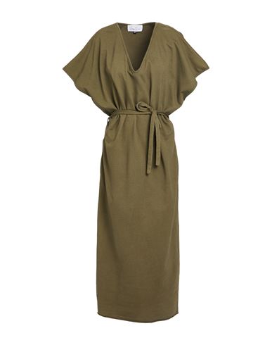 Virna Drò® Virna Drò Woman Maxi Dress Military Green Size 3 Cotton, Elastane In Green