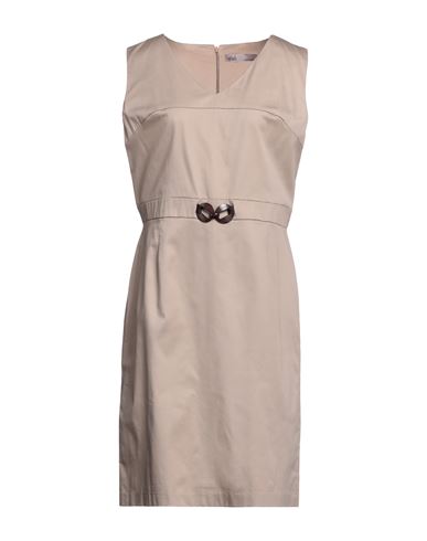 Lola Sandro Ferrone Woman Midi Dress Light Brown Size L Cotton, Elastane In Beige