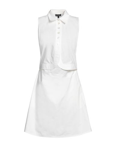 Emporio Armani Woman Short Dress White Size 10 Cotton