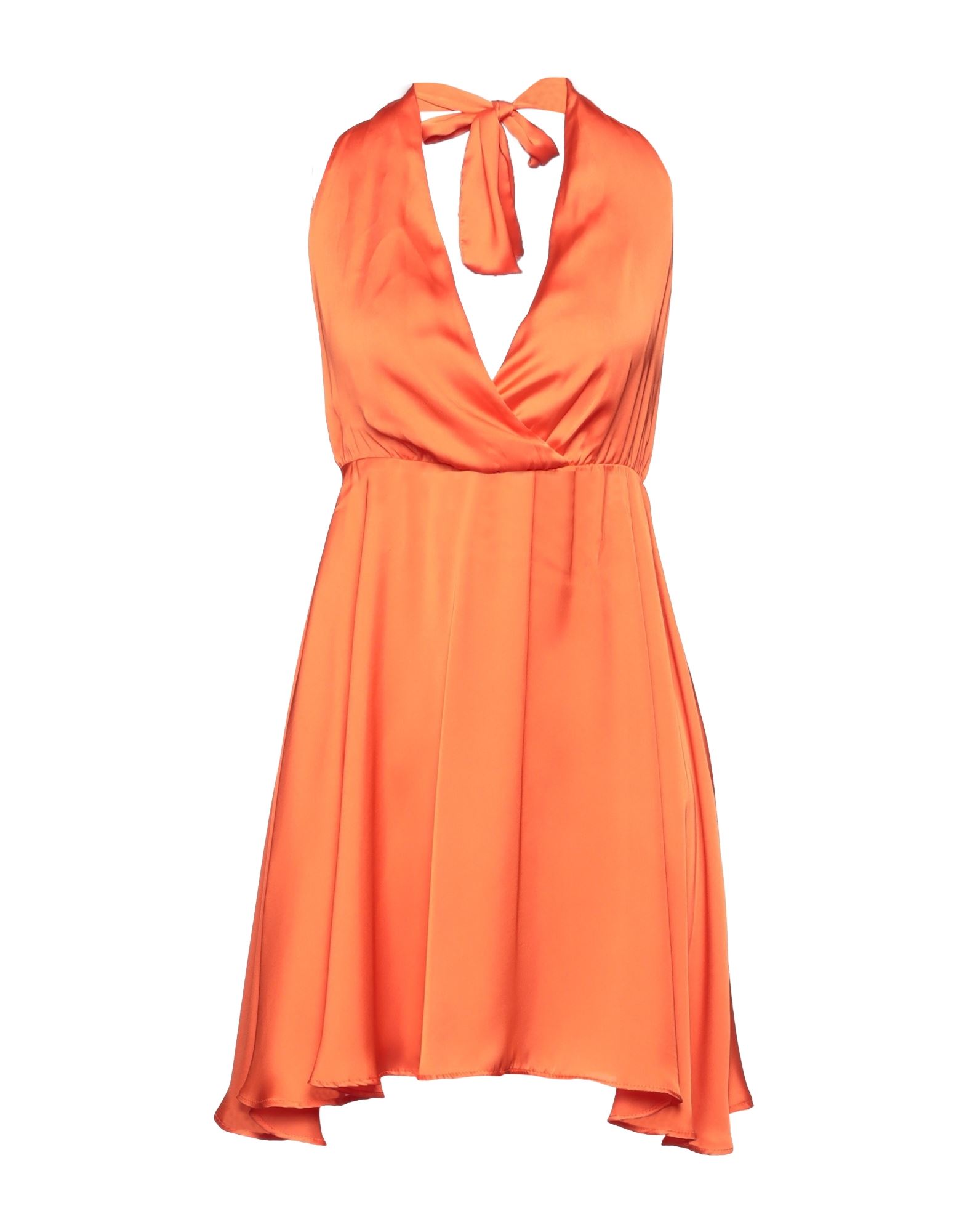 White Wise Short Dresses In Orange