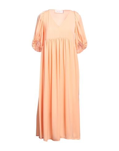 Katia Giannini Woman Midi Dress Apricot Size 8 Polyester In Orange