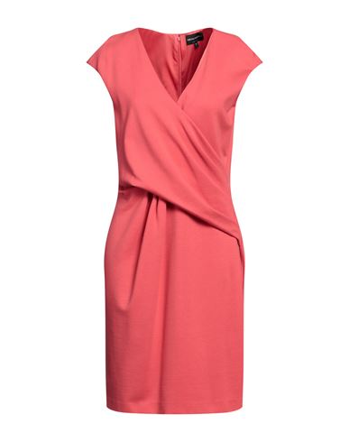Emporio Armani Woman Mini Dress Coral Size 12 Viscose, Polyamide, Elastane In Red