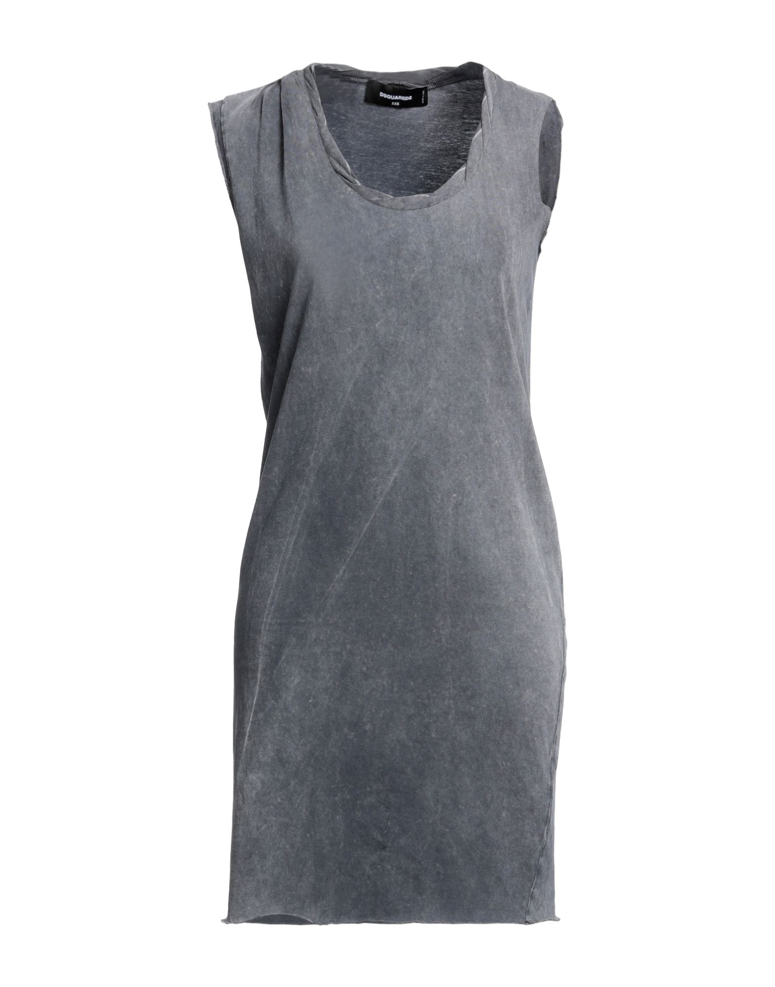 Shop Dsquared2 Woman Mini Dress Lead Size S Cotton In Grey