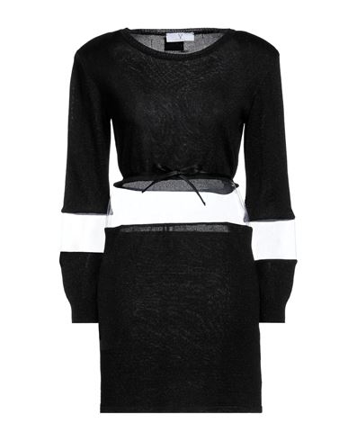 Feleppa Woman Mini Dress Black Size 4 Acetate, Metallic Polyester, Polyamide