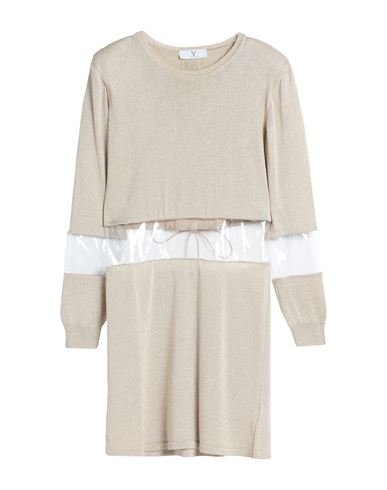 Feleppa Woman Mini Dress Sand Size 6 Acetate, Metallic Polyester, Polyamide In Beige