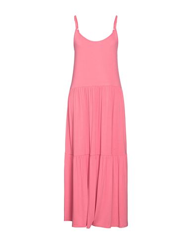 Shop Pieces Woman Midi Dress Pink Size M Ecovero Viscose, Elastane