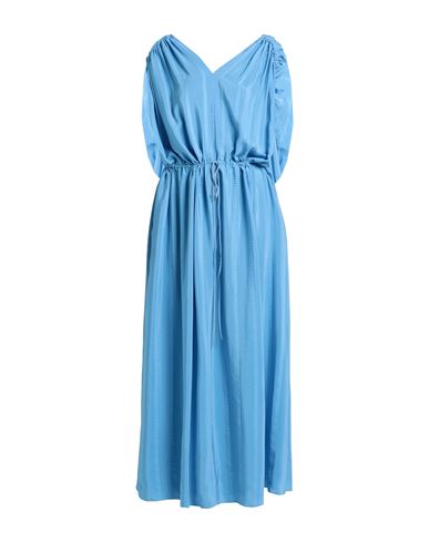 Stella Mccartney Woman Maxi Dress Azure Size 8-10 Silk, Viscose, Modal In Blue