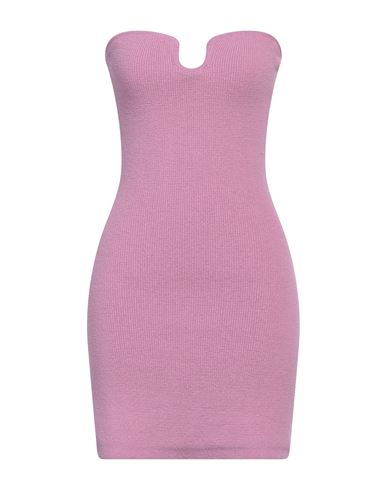 Shop Nanushka Woman Mini Dress Pastel Pink Size Xl Cotton, Polyamide