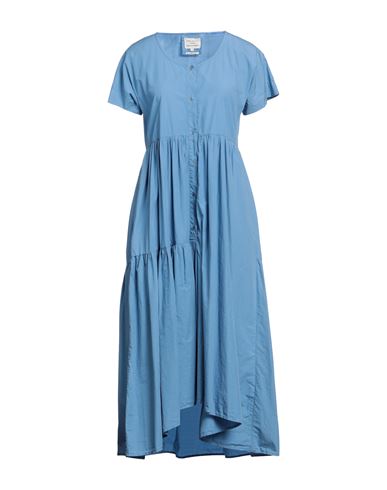 Alessia Santi Woman Midi Dress Pastel Blue Size 6 Cotton