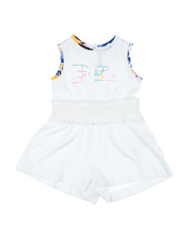 Emilio Pucci Pucci Newborn Girl Baby Jumpsuits & Overalls White Size 3 Cotton, Elastane