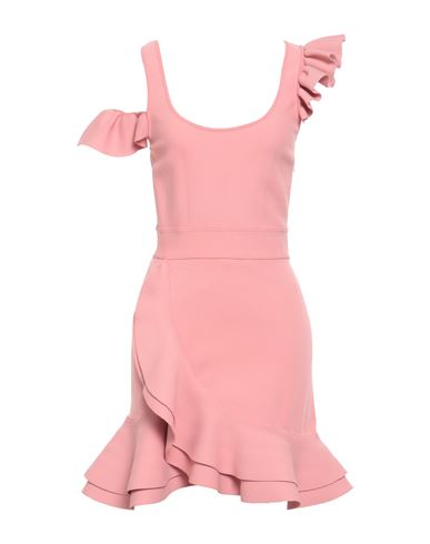 Alexander Mcqueen Woman Mini Dress Salmon Pink Size S Viscose, Polyamide, Polyester, Elastane