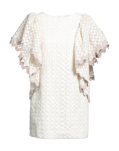 Leal Daccarett Woman Short Dress Ivory Size 6 Cotton In White