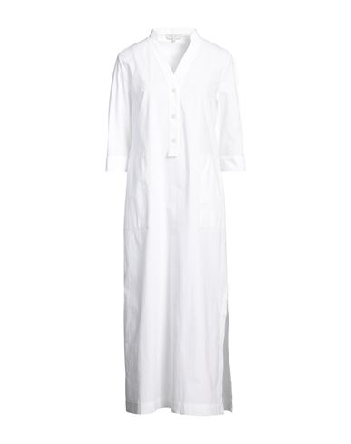 Antonelli Woman Long Dress White Size 6 Cotton, Elastane