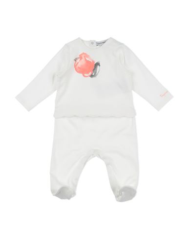 Emporio Armani Newborn Boy Baby Jumpsuits Ivory Size 1 Cotton In White