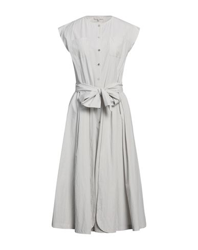 Antonelli Woman Midi Dress Light Grey Size 10 Cotton
