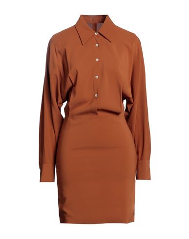 Jucca Woman Mini Dress Tan Size 6 Viscose, Elastane In Brown