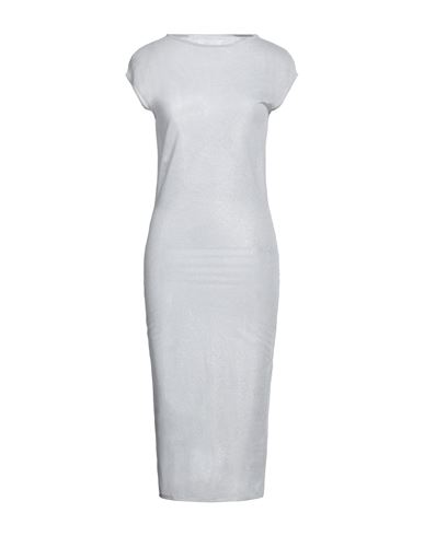 Shop Brand Unique Woman Midi Dress Silver Size 1 Polyester, Polyamide