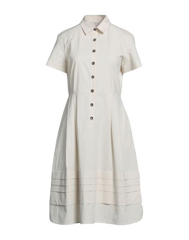 Antonelli Woman Midi Dress Beige Size 10 Cotton, Elastane