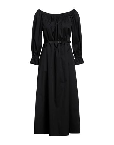 Alessia Santi Woman Midi Dress Black Size 10 Cotton, Polyamide, Elastane