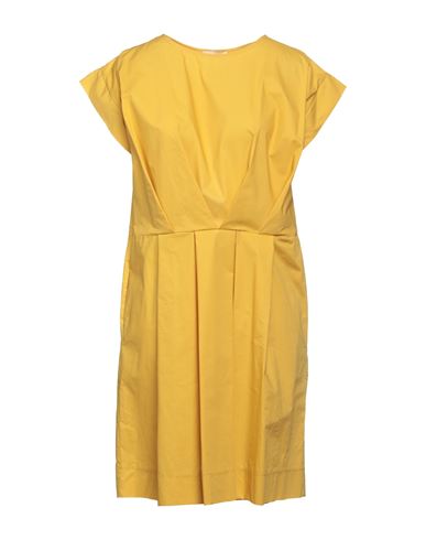Dx Collection Woman Short Dress Ocher Size L Cotton In Yellow