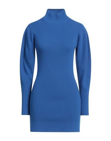 Amen Woman Short Dress Blue Size 6 Wool, Polybutylene