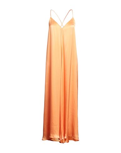 Nocold Woman Maxi Dress Orange Size S Acetate, Silk