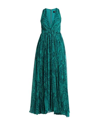Shop Etro Woman Maxi Dress Emerald Green Size 6 Silk