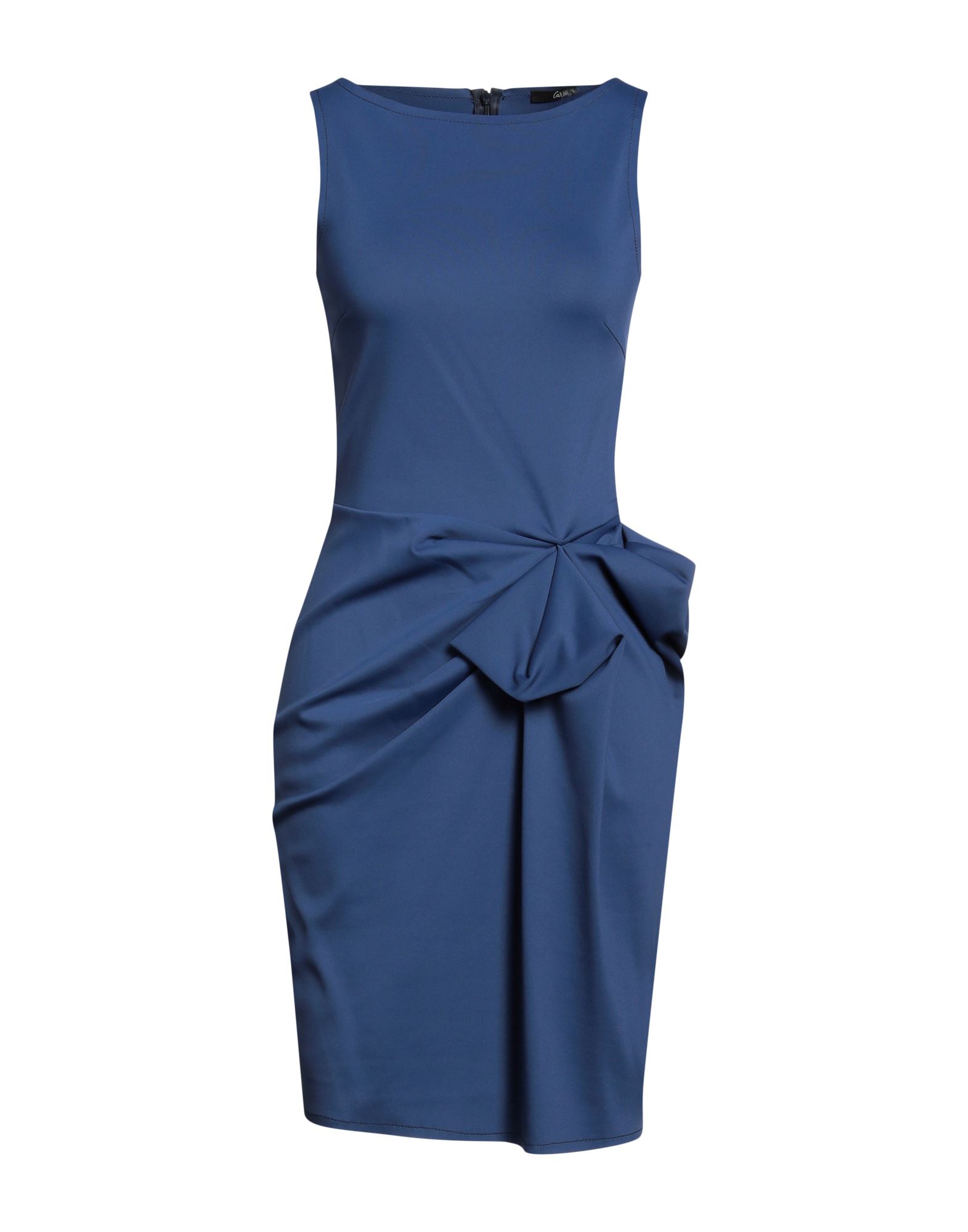 CARLA G. CARLA G. WOMAN SHORT DRESS NAVY BLUE SIZE 4 POLYAMIDE, ELASTANE