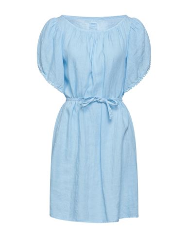 120% Woman Short Dress Sky Blue Size 2 Linen