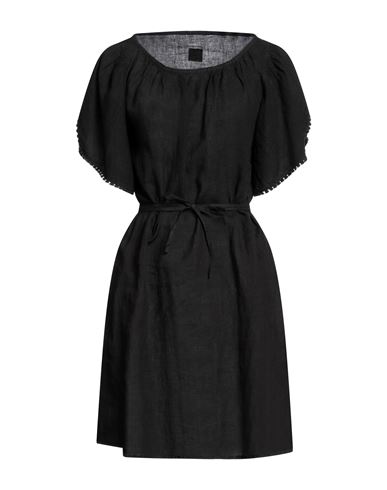 120% Woman Short Dress Black Size 6 Linen