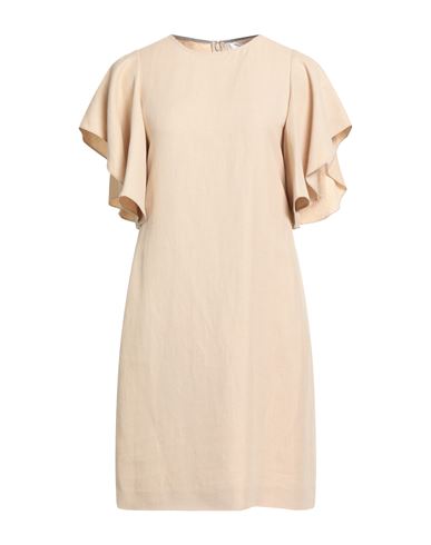 Fabiana Filippi Woman Midi Dress Beige Size 8 Viscose, Linen In Sand