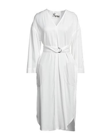 8pm Woman Short Dress White Size S Viscose