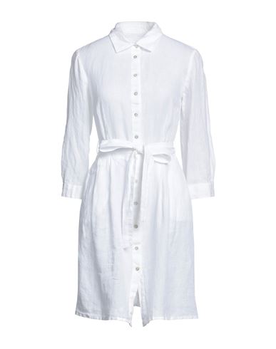 120% Woman Short Dress White Size 2 Linen
