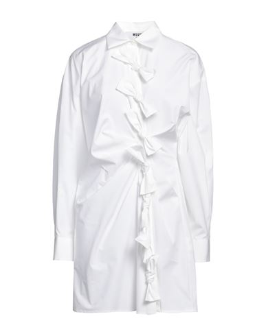 Msgm Woman Mini Dress White Size 4 Cotton