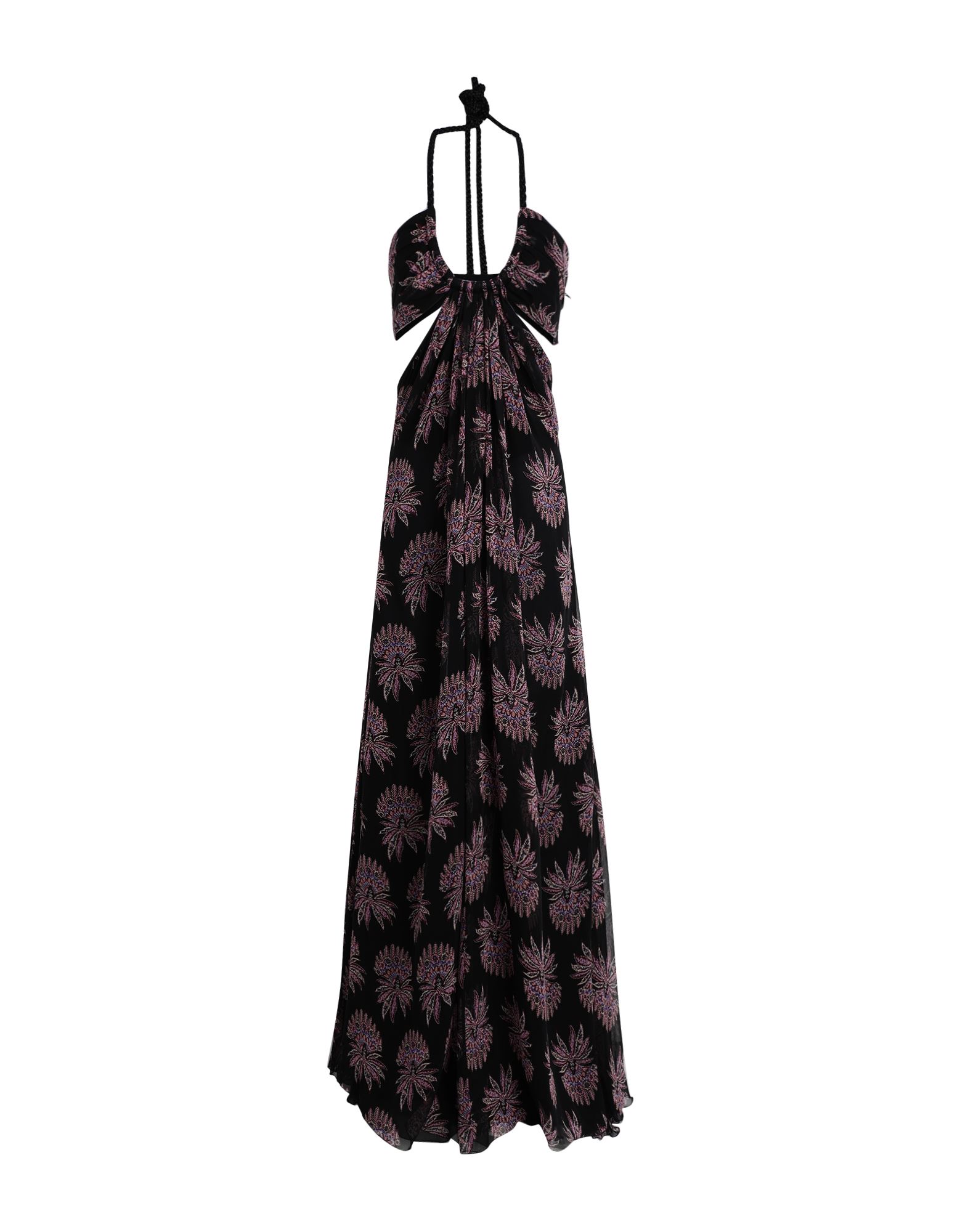 《セール開催中》ETRO レディース マキシ丈ドレス ブラック 38 シルク 100% / アセテート / ナイロン / コットン / ポリウレタン