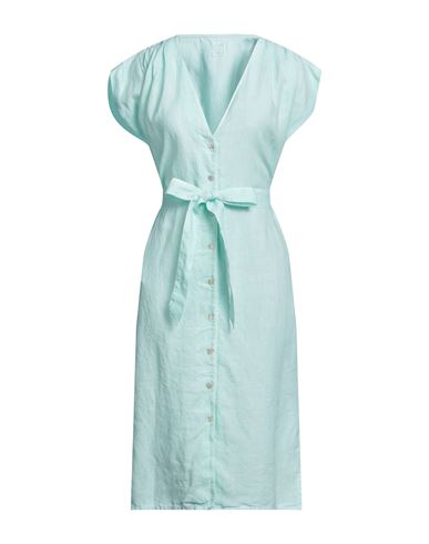 120% Woman Midi Dress Light Green Size 6 Linen