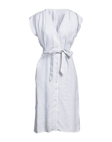 120% Woman Midi Dress Light Grey Size 4 Linen