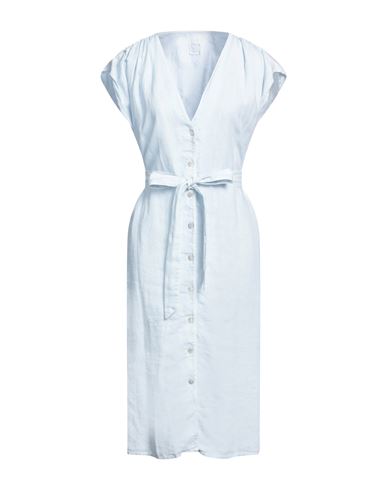 120% Woman Midi Dress Sky Blue Size 6 Linen