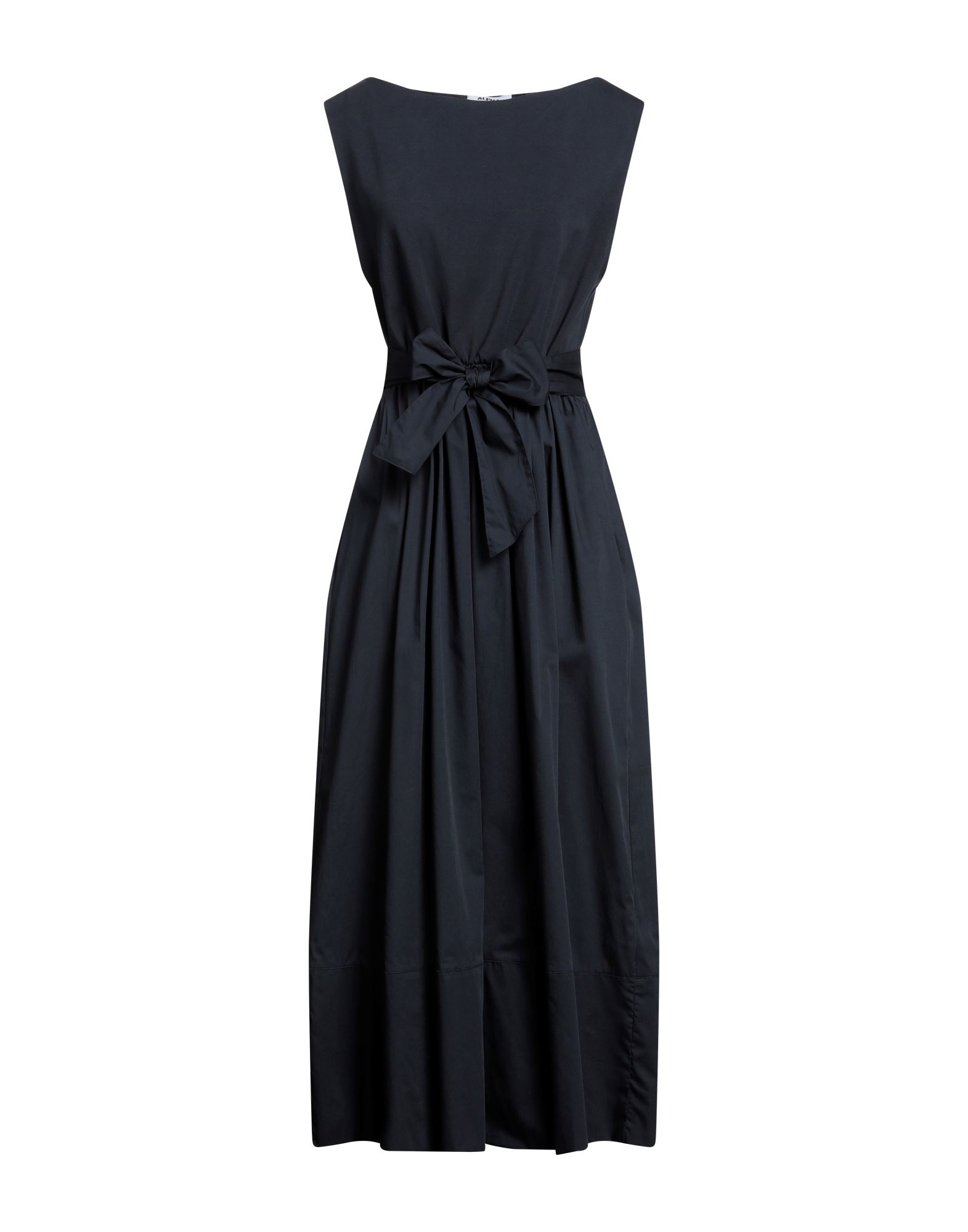 Shop Alpha Studio Woman Midi Dress Midnight Blue Size 10 Cotton, Elastane